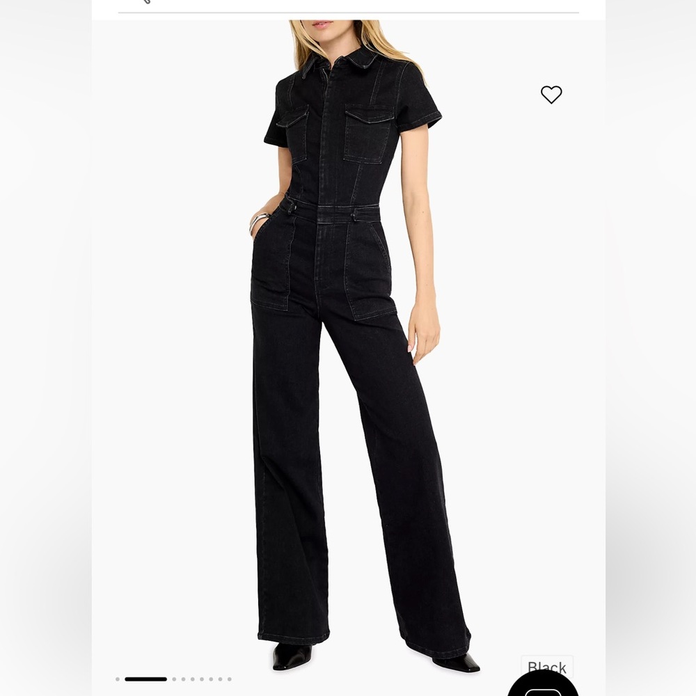 NWOT Good American Woman’s FIT FOR SUCCESS JUMPSUIT - Black Jean